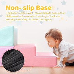 Foam Climbing Blocks for Toddler: with 4-Piece PU Leather Climbing Toys and a Ba