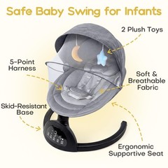 Baby Swings for Infants, Portable Baby Swing for Indoor and Outdoor, Bluetoot…