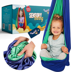 Sensory Swing for Kids Navy/Green | Indoor Swing for Kids Made with Soft & Durab