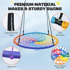 Multicolor 45″ Tree Swing with Durable Net & Easy Assembly – Ideal for All Ages