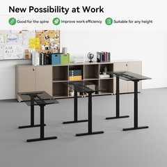 Dual Motor Standing Desk Frame 40-63″ 264lb Black