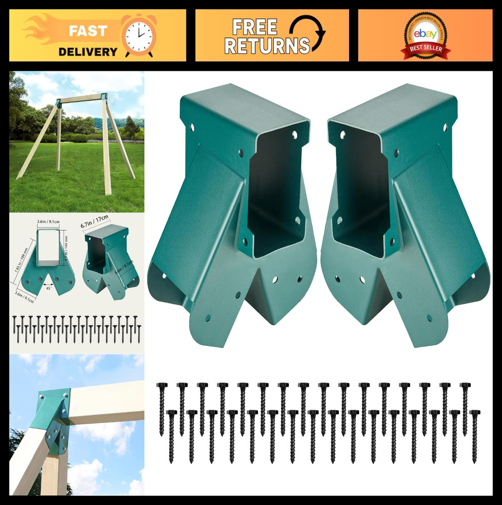 A-Frame Swing Set Bracket Kit – 2-Piece Wood Hardware for Outdoor Playgrounds &