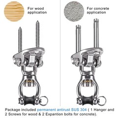 Heavy Duty Swing Hanger with Bearing Swivel 1200 LB Capacity Stainless Steel