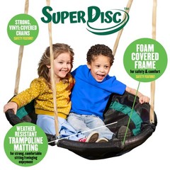 Kids Heavy Duty Steel Swing Set With UFO Disc Swing Belt Swings 5 Ft Wave Slide