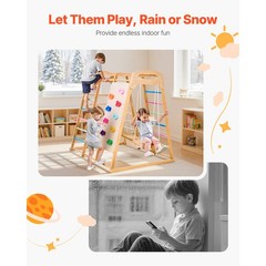 Uimoso 7-in-1 Wooden Indoor Jungle Gym Playground for Children