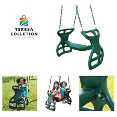 Lightweight Two-Person Swing for Kids – Easy Setup & Safe Design, 40″ Green