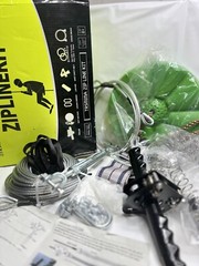 98 Feet Zip Line Kit for Kids and Adult up to 350 Lb with Zipline Spring Brake
