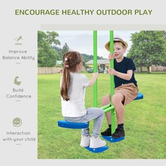 Children’s Playground Set Adjustable Ropes with Metal Frame for Stability