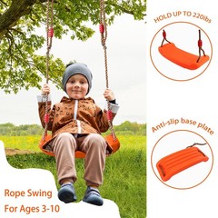 Lacilado Orange Kids Tree Swing Seat for Indoor & Outdoor Playground Fun