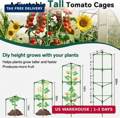 Halatool 6 Pack Tomato Cages for Graden 60 Inch, Adjustable Metal Tall Heavy Dut