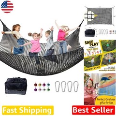 Kids Climbing Net Heavy Duty 14.8×9.9FT Double Layer Polyester Black