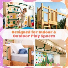 17 Inch Monkey Bars Indoor Outdoor 4 Pack Green, Heavy Duty Metal Playground …