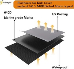Playhouse cover, Outdoor wooden kids playhouse covers, 57″ L x 57″ W x 63″ H,…