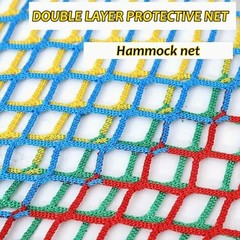 Climbing Cargo Net, Double Layers Playground Safety Net, Rope 1x3m Multicolor