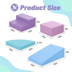 6-Piece Foam Climbing Blocks for Toddlers: Colorful Climbing Gym PU Leather B…