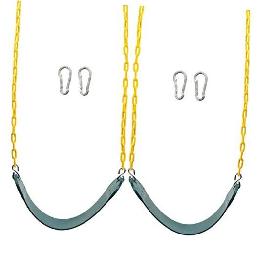 PCS Swings Seats Heavy Duty with 66″ Chain, Playground Swing Set 2 Green