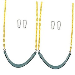 PCS Swings Seats Heavy Duty with 66″ Chain, Playground Swing Set 2 Green