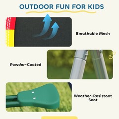 5-in-1 Kids Swing Set for Backyard with Slide, 770lbs Capacity, Mixed
