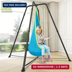 Swing Stand with Sensory Swing, Swing Frame with Pod Swing, X-Shaped Swing Set,