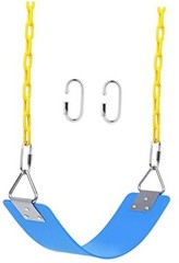 REZNOR Heavy Duty Flexible Swing Seat with Metal Triangle Ring, 60″ Blue/Yellow