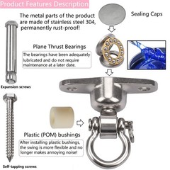 Antirust Swing Hanger Heavy Duty 360°+180°Rotation 1500LB Capacity Wood Playg…