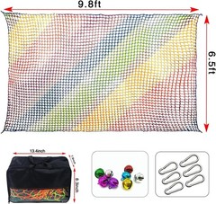 Climbing Cargo Net, 6.5′ X 9.8′ Double Layers Playground Safety Net, Kids Bac…