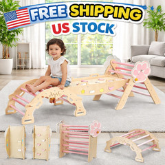7-in-1 PiklerTriangle Set, Collapsible Wooden Montessoris Climbing Toy Climbing