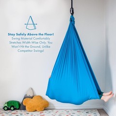 Sensory Swing for Kids & Adults – Holds 300lbs, Indoor Outdoor 110″ Swing Blue