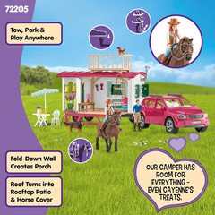 Schleich Horse Club – 113PC Interactive Camping Trip – Car and Camper Caravan Pl