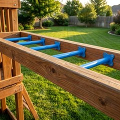 16.5 Inch Heavy Duty Steel Monkey Bars, 10 Pack Metal Ladder Rungs for Blue