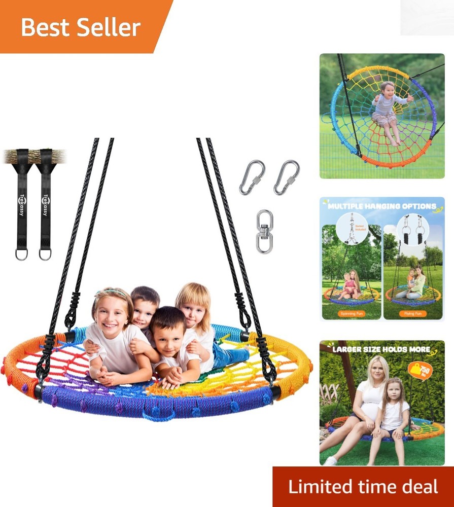 Multicolor 45″ Tree Swing with Durable Net & Easy Assembly – Ideal for All Ages