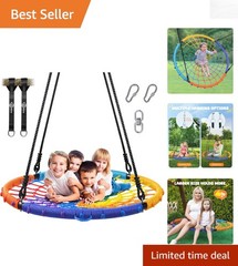 Multicolor 45″ Tree Swing with Durable Net & Easy Assembly – Ideal for All Ages