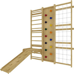 Walnut 9-in-1 Swedish Ladder Wall Gym Set for Home Fitness and Fun