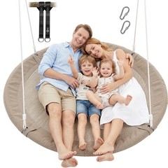 700lbs 60″ Large Saucer Tree Swing for Kids Adult Waterproof with Hanging Straps