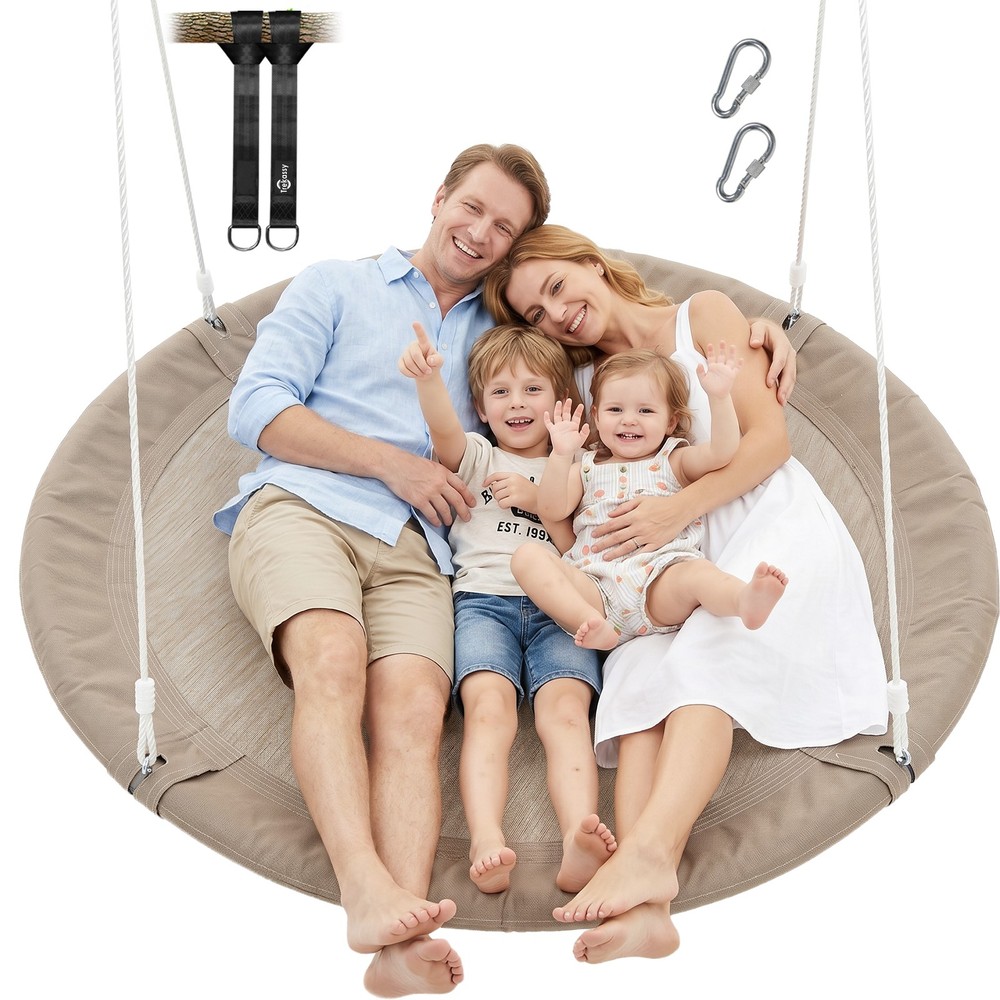 Outdoor 60″ Large Tree Swing Set Saucer Swing Waterproof 700lb for Kids Adult