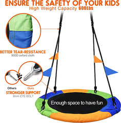 40 Inch Saucer Tree Swing Flying 660Lb Weight Capacity 2 Added Hanging Straps Ad