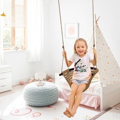 Kids Swing Seat, Heavy Duty Rope Play Secure Children 2 Pack Light Brown