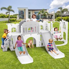 Toddler 2 Slides & Swing Set Kids Playset Playground Indoor Outdoor