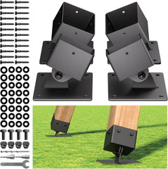 4-Pack Swing Set Anchor Leveling Kit 4×4 Wood Leg Bracket Stainless Steel