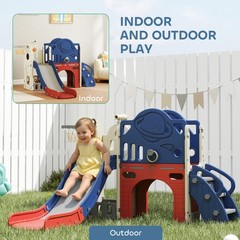 Qaba 8 in 1 Toddler Slide Set for Kids Ages 1-6 Indoor Outdoor Playground