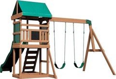 Backyard Discovery Buckley Hill Wooden Swing Set, Made for Small Kid Playground