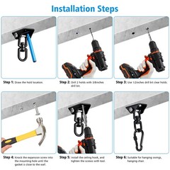 2-piece Heavy-Duty 360 Degree Rotating Swing Installation kit, Swing Hook Fix…