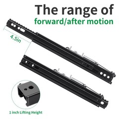 Racewill Slider Seat Track Set of 2 with 2 Pack Sliders, Black