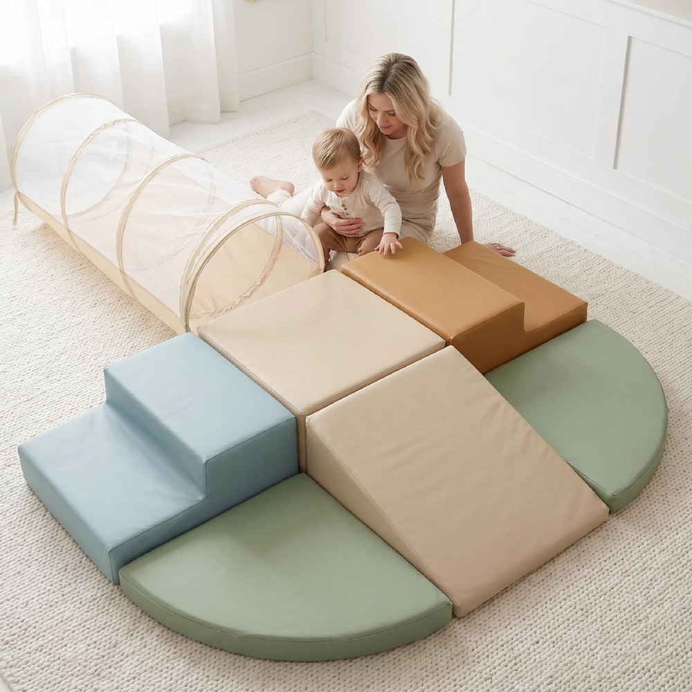ZICOTO Fun Climbing Toy Set for Toddlers Aged 1-3 – Incl. Crawl Through Tunne…