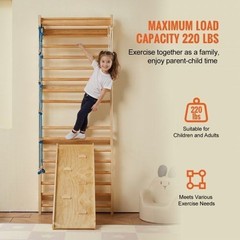 Swedish Ladder Wall Gym 5 In 1 Wooden Indoor Playground Climbing Toys 220