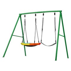 Uimoso Outdoor Swing Set with 3 Seats and A-Frame Stand for Backyard Fun