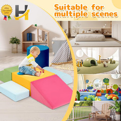 Toddler Climbing Toys Indoor 7-Piece Colourful Foam Climbing Blocks Soft Play Cl