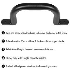 Purife 10″ Black Playground Safety Handles 2 Pack, Metal Swing Set Handles, C…