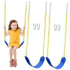 2 Pack Swing for Outdoor Swing Set, Swing Seat Replacement Kit with 66″ Blue