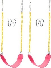 2 Pack Heavy Duty Swing Seat with Snap Hooks Outdoor Playground Accessory Pink